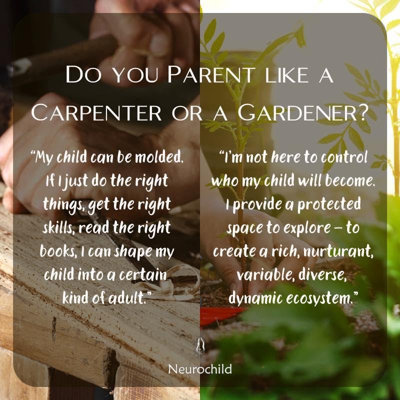 Do you parent like a carpenter or a gardener infographic